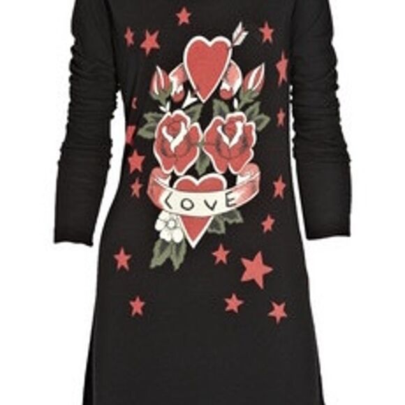 Ed Hardy Dresses & Skirts - Alice Temperley Tattoo Print Dress | Y2K Vintage | Black Red | Small | Designer